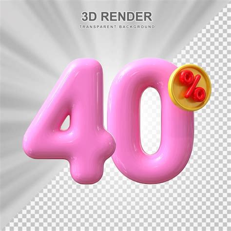 Premium Psd 40 Percent Discount Sale Off 3d