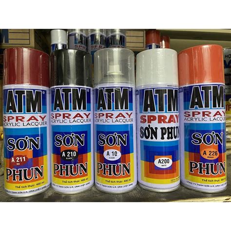 Sơn Xịt Atm Spray Acrylic Lacquer đủ Màu Chai 400ml Hãng Urai Paint