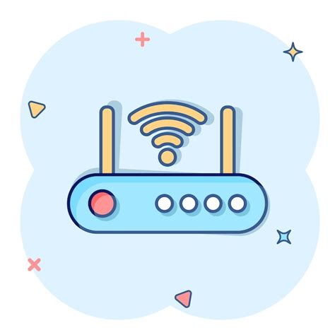 Icono de enrutador wifi en estilo cómico ilustración de vector de