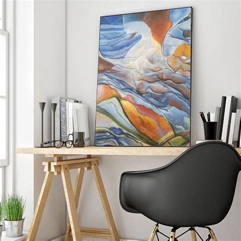 Orange paintings for sale, modern art L277 – LargeArtCanvas