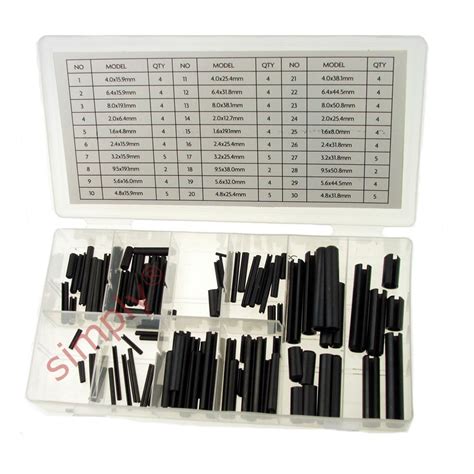 120 Piece Assorted Roll Pin Kit Simply Bearings Ltd