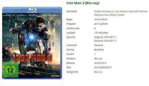 Iron Man 3 Blu Ray Kaufen Auf Ricardo