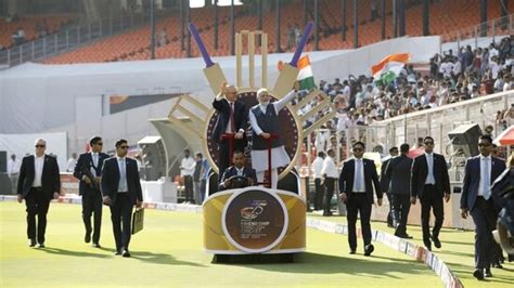 Pm Modi Australian Pm Albanese Arrive At Gujarat Stadium To Watch