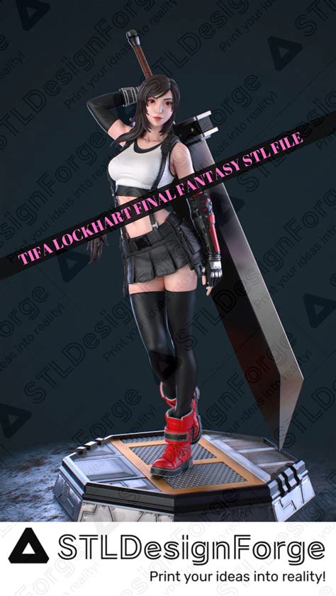 Final Fantasy Tifa Nsfw Stl Anime Girl Stl File Cute Girl Stl Game Fan Art Stl 3d Printer Files