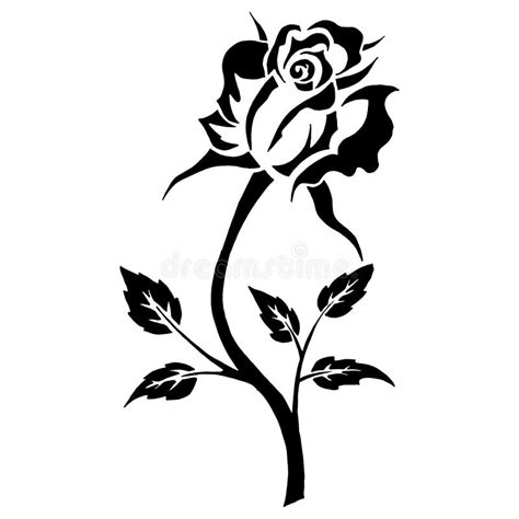 Rose Blooming Icon Vector Illustration Of A Rose Bud With Leaves Hand