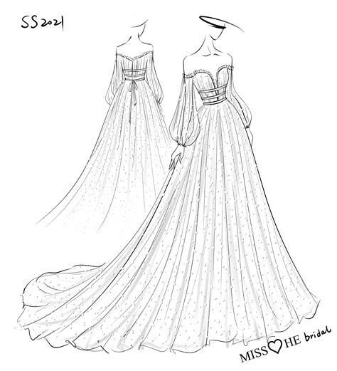 wedding dress sketch | Fashion illustration sketches dresses, Fashion illustration dresses ...