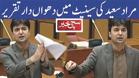 Murad Saeed Aggressive Speech In Senate Session Jan 2022 Youtube