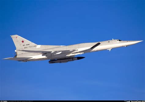 Tupolev Tu-22M3 (Backfire) bomber take off carrying a Raduga X-22N anti ...