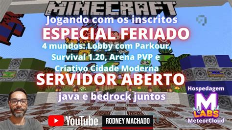 Especial Feriado Servidor Aberto Minecraft Java E Bedrock