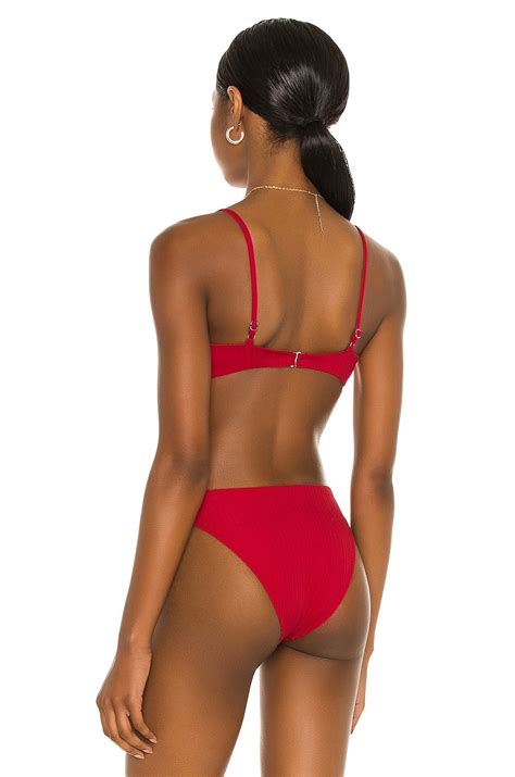 Aro Swim X Madelyn Cline Lynn Bikini Top In Scarlet Revolve