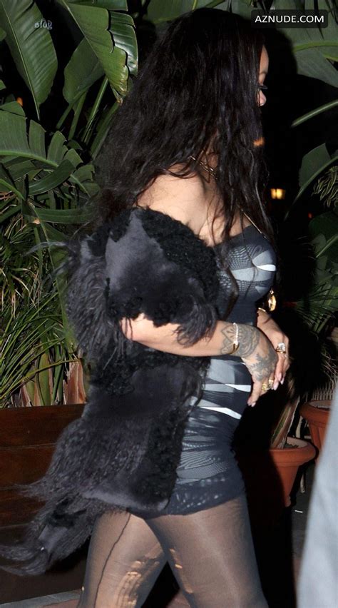 Rihanna Sexy Seen With A AP Rocky Flaunting Her Hot Curves At Carbone In South Beach AZNude