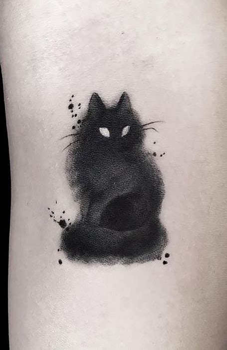 Smoky Black Cat Tattoo Idea