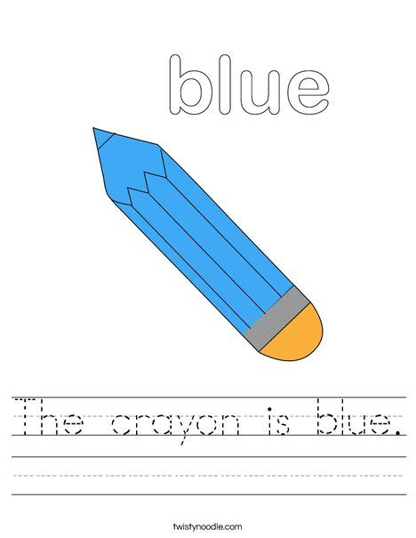 The Crayon Is Blue Worksheet Twisty Noodle