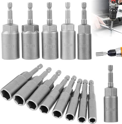 14pcs Magnetic Hexagonal Sockets Set 6 19mm Deep Socket Adapter Set Hex