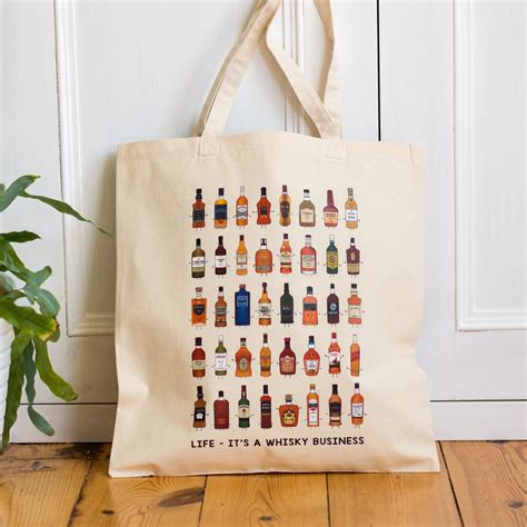 Illustrated Whisky Tote Bag Whisky Shopping Bag Reusable Etsy