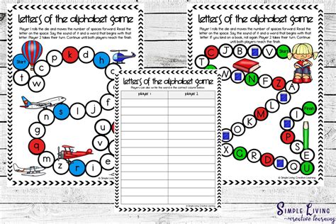 Printable Letters of the Alphabet Games - Simple Living. Creative Learning