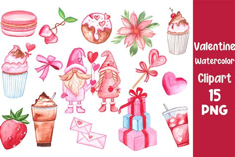 Valentines Day Watercolor Clipart Set Graphic By Nazzasi Creative