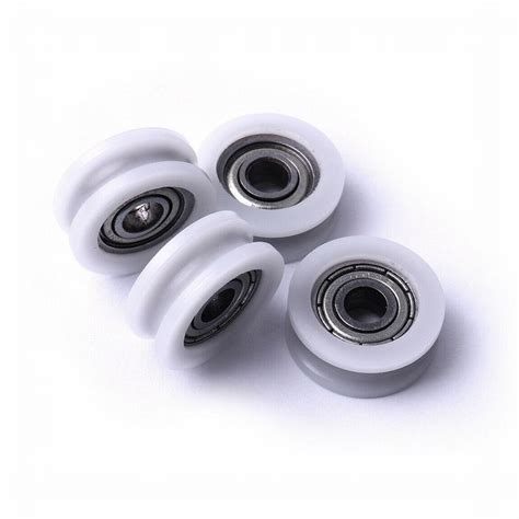 4PCS Nylon Pulley Wheel Bearing Round U Groove Ball Wire Rope Guide