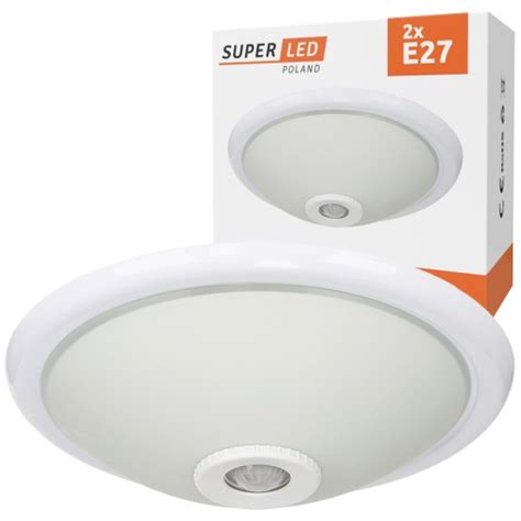 Plafon Oprawa Lampa Sufitowa LED 2x E27 Z Czujnikiem SuperLED 8103