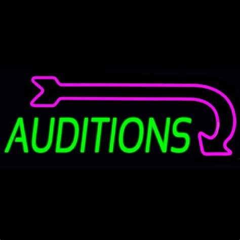 Custom Green Auditions Arrow Neon Sign Usa Custom Neon Signs Shop