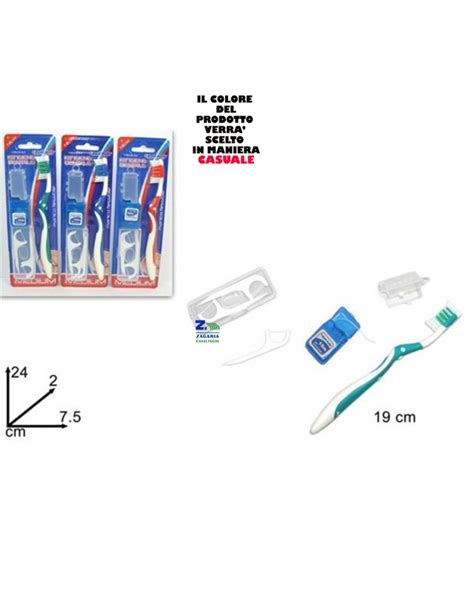 SPAZZOLINO DA DENTI MANICO FLESSIBILE 6 ARCHETTI INTERDENTALI FILO