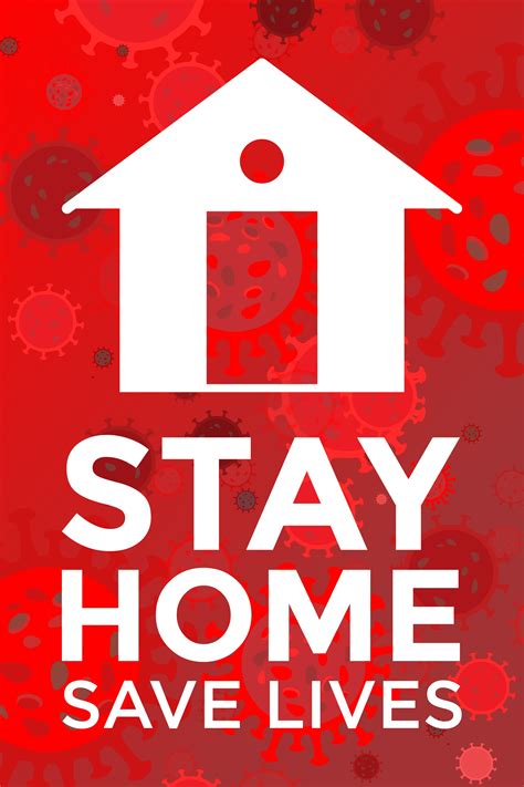 Stay Home Save Lives Red Poster 957772 Vector Art At Vecteezy