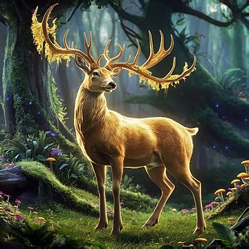 Deer In Forest Background, Golden Deer, Deer Background Image And ...