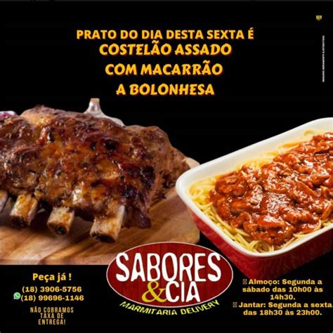 Menu Em Sabores Cia Marmitaria Restaurante Presidente Prudente