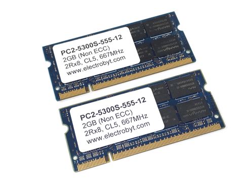 Electrobyt PC2 5300S 555 12 4GB 2 X 2GB Kit 667MHz 2Rx8 200pin Laptop