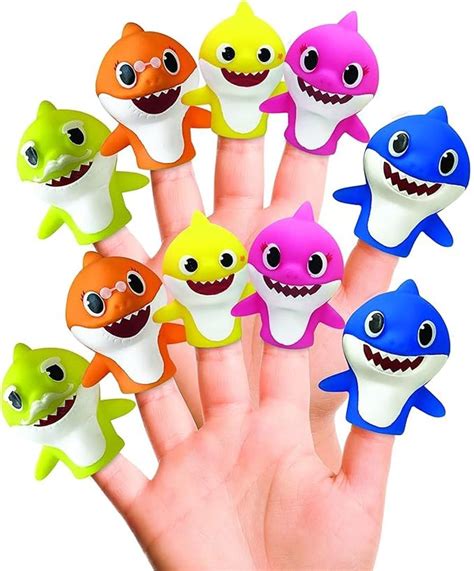 Amazon.com : Nickelodeon Baby Shark 10 Pc Finger Puppet Set - Party Favors, Educational, Bath ...