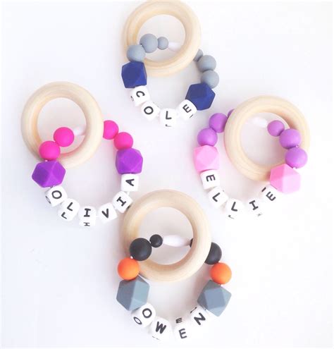 Personalized Teether Silicone Teething Ring Silicone