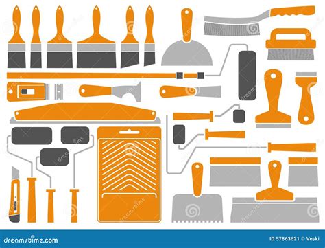 House Painting Tools And Equipment. Stock Vector - Image: 57863621