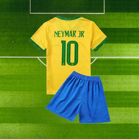 Brazil Neymar Jr Jersey Set Soccer Kit World Cup 22 Uniform Etsy