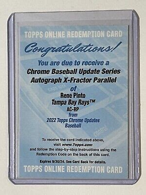 2022 Topps Chrome Update Rene Pinto Rays X Fractor Auto 125 EBay