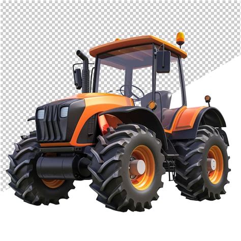 Premium PSD A Picture Of A Tractor With Orange Wheels