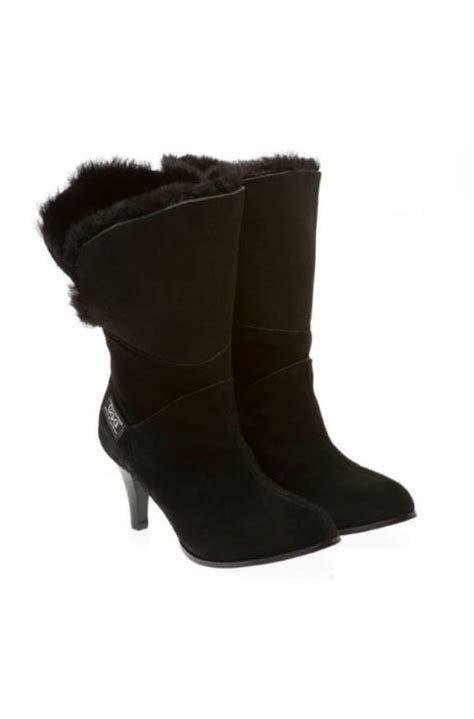 Harbour High Heel Ugg Boots Australian Leather