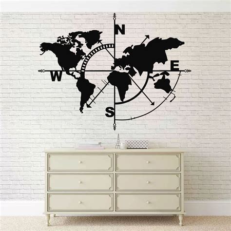 Home Décor Metal World Map Metal Wall Art Map Large Metal Print World