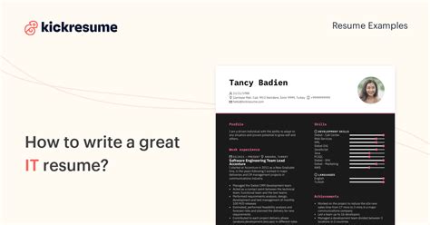 IT Resume Examples & Writing Guide 2024 | Kickresume