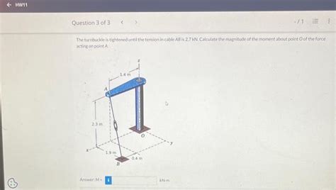 Solved The Turnbuckle Is Tightened Until The Tension In Chegg