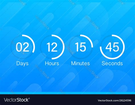 Countdown Clock Counter Timer Ui App Digital Vector Image