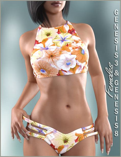 High Neck Bikini For Genesis 3 And Genesis 8 Female S Daz 3D