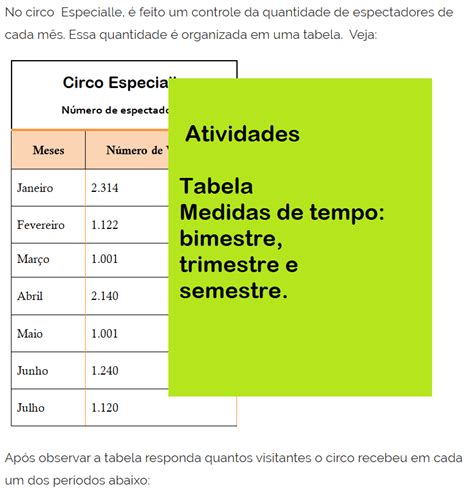 6 Semestres É Quanto Tempo - Tabela e Medidas de Tempo | Bimestre, Trimestre, Medidas de tempo