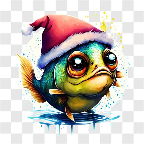 Download Cartoon Fish Santa Claus Costume PNG Online - Creative Fabrica