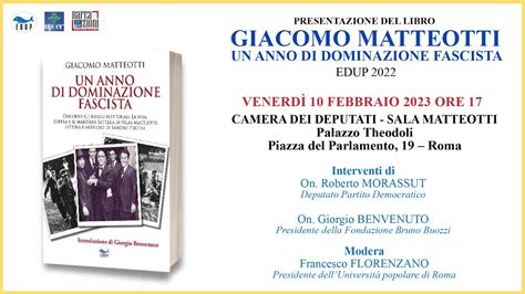 Presentazione Del Libro Un Anno Di Dominazione Fascista Di Giacomo