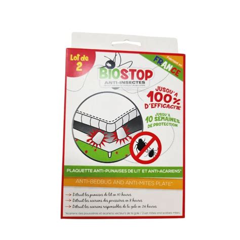 Biostop Anti Insectes Plaquettes Punaises De Lit Acariens