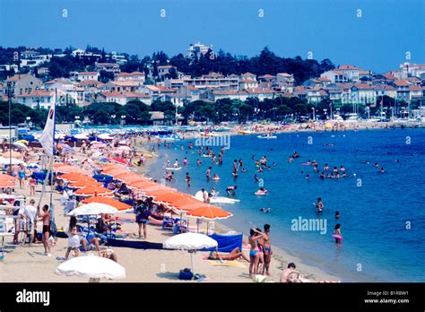 Sainte Maxime Beach Town Var France French Riviera Sunbathing