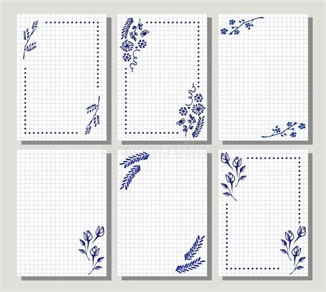 Set of Vector Floral Frame, Card, Border. Greeting Cards Stock Vector ...