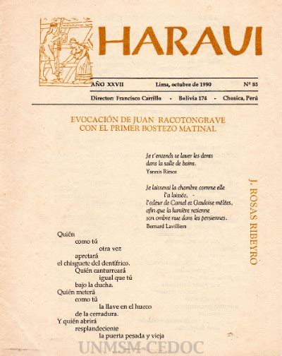 CEDOC Medio Siglo de Poesía Peruana Haraui n 62 año XX