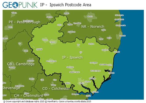 Suffolk Postcode Map