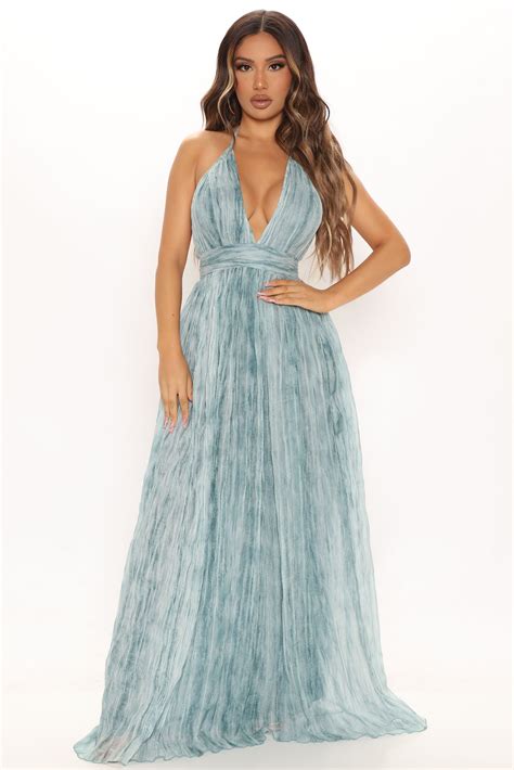Tulum Waters Maxi Dress - Teal | Fashion Nova
